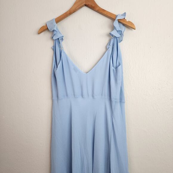 NEW Rumored Ruffle Wrap Maxi Dress Blue Angel Falls S - Picture 13 of 13